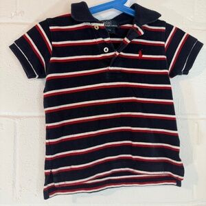 Polo By Ralph Lauren Kids' Navy Polo with Red & White Stripes Size 18 Months